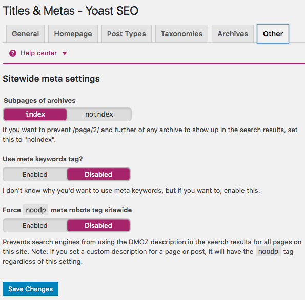 titles metas other tab in yoast seo
