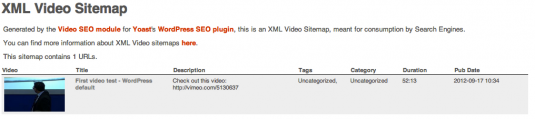 XML Video Sitemap