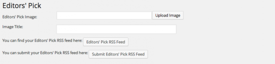 editors picks rss feed settings