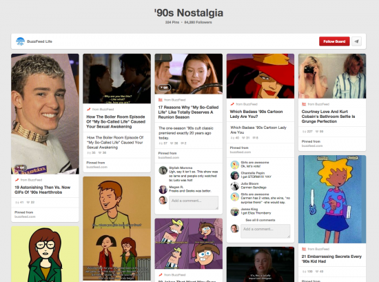 Pinterest board: 90's Nostalgia