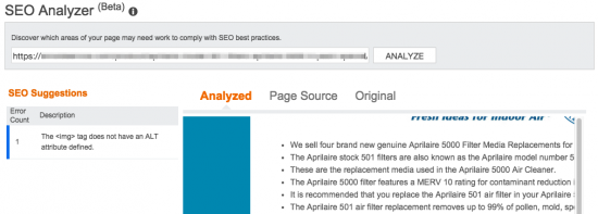 Bing Webmaster Tools: SEO Analyzer