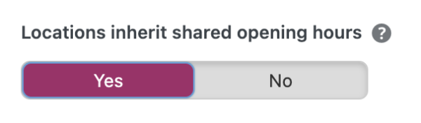 Screenshot showing the toggle inherit shared opening hours in Local SEO for WordPress