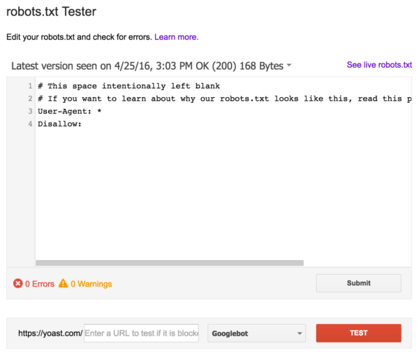 robots.txt Tester