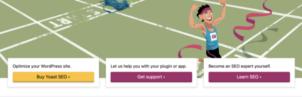 3 calls to action are shown on the Yoast homepage