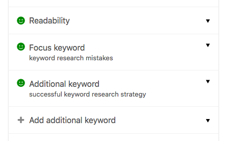 multiple keywords Yoast SEO premium