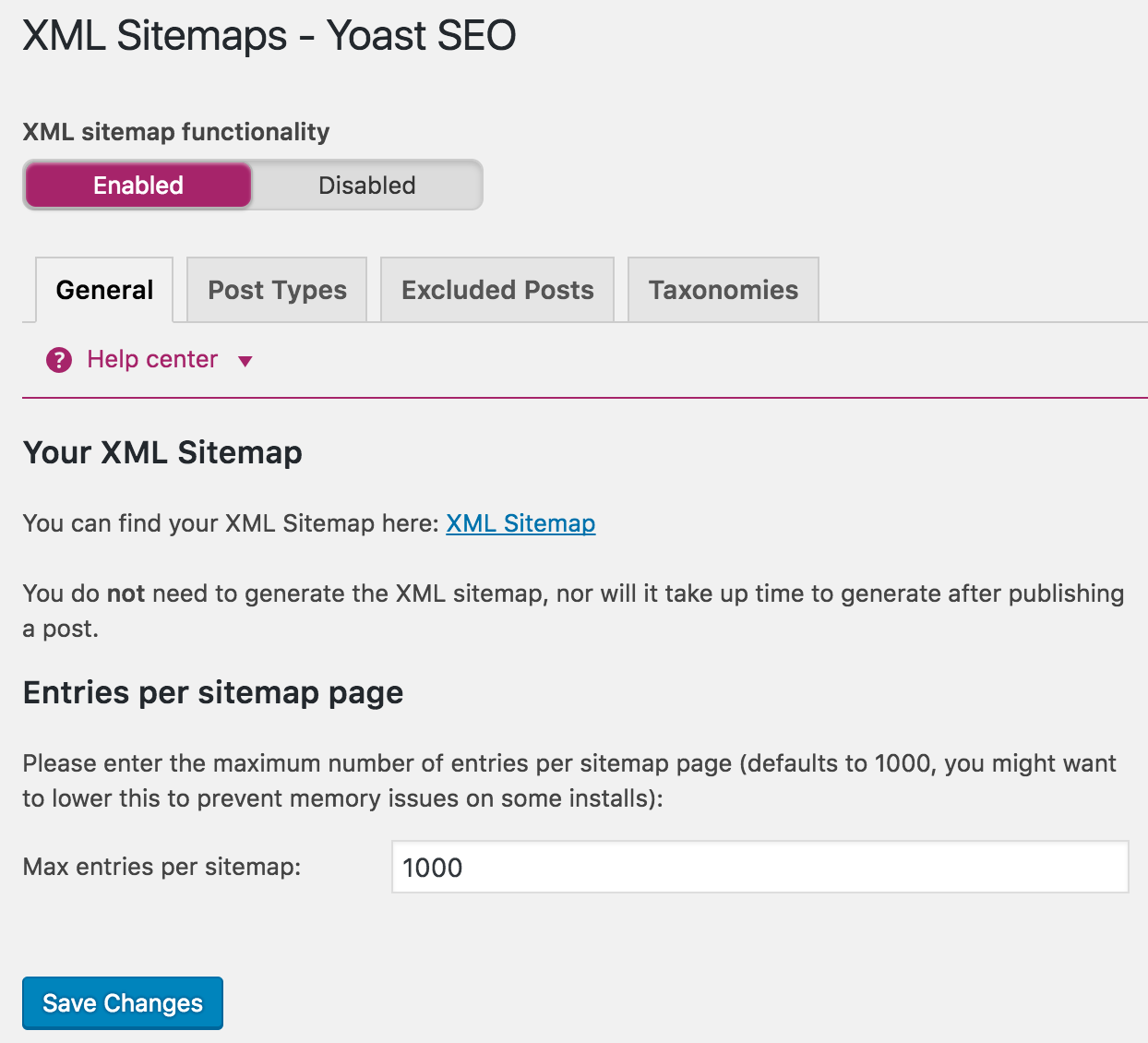 xml sitemaps in yoast seo
