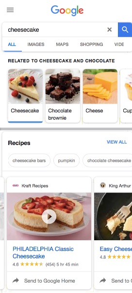 mobile rich results recipe