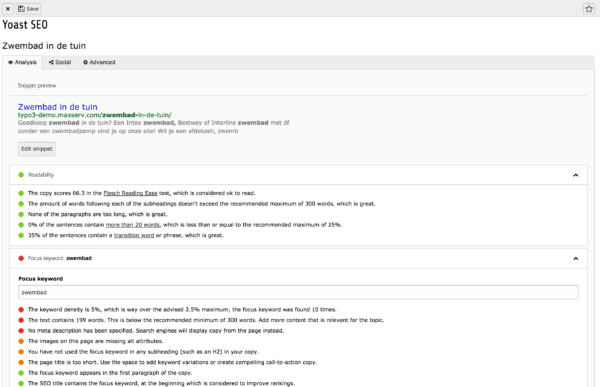 screenshot yoast seo typo3