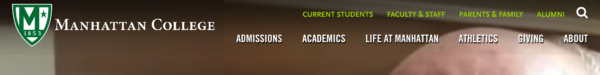 Website menu: Manhattan College