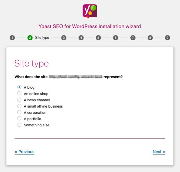 Assistant de configuration Yoast SEO étape 2 