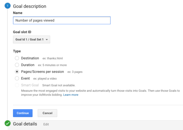 Objectifs dans Google Analytics