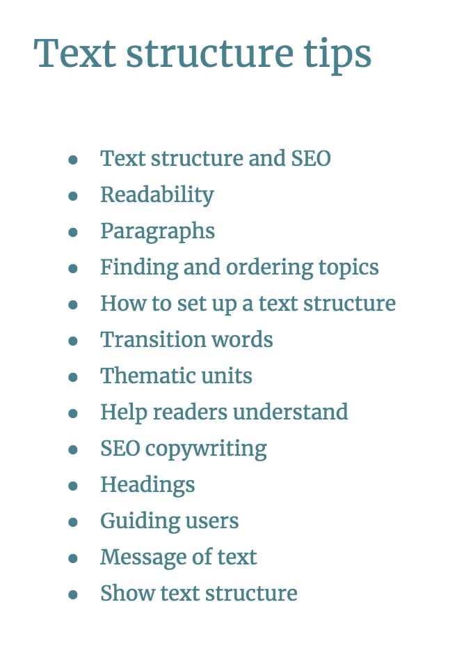 Blog post structure: How to set up an easy-to-read text