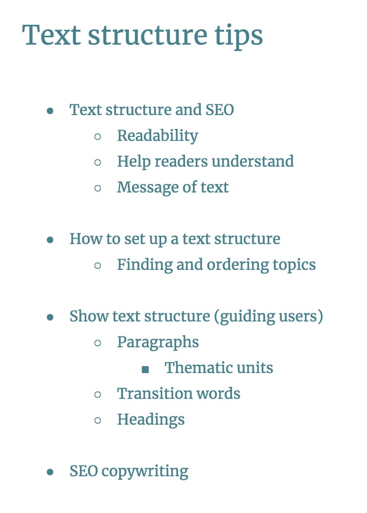 text structure step 3