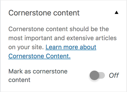 cornerstone content toggle