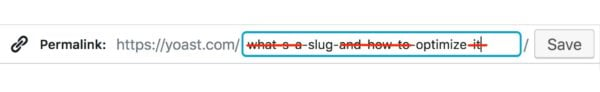 Slug without function words