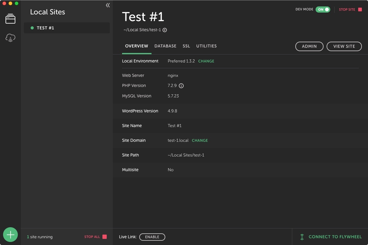 Local by Flywheel interface