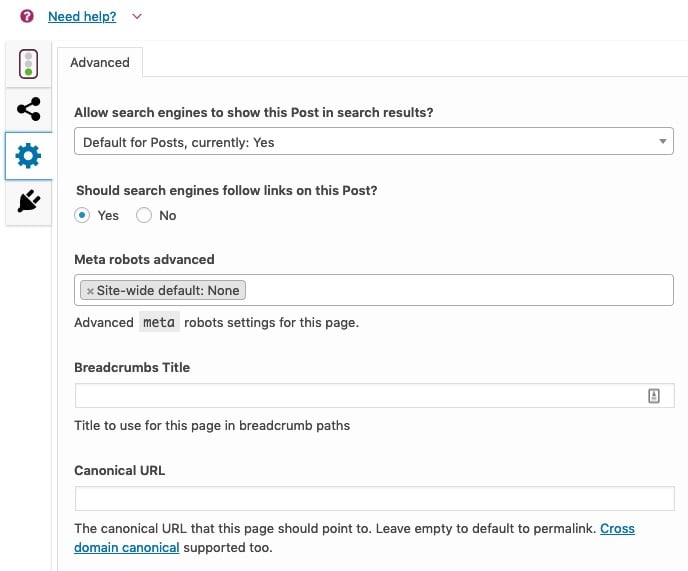 Fill in your canonical URL in the advanced section of the Yoast SEO metabox