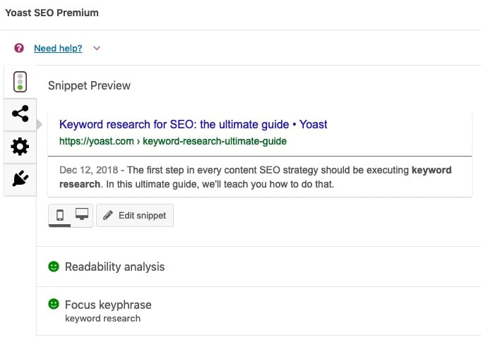 The Snippet Preview in Yoast SEO gives you an idea of how your post will look in search engines. Use it to make your content stand out!