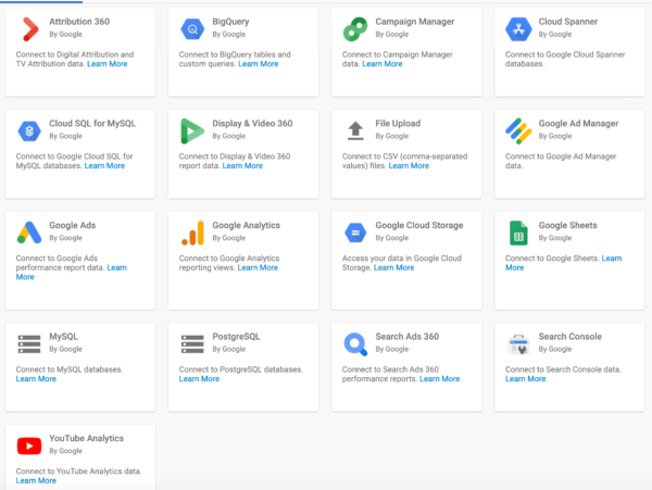 Google Data Studio Data Connectors 