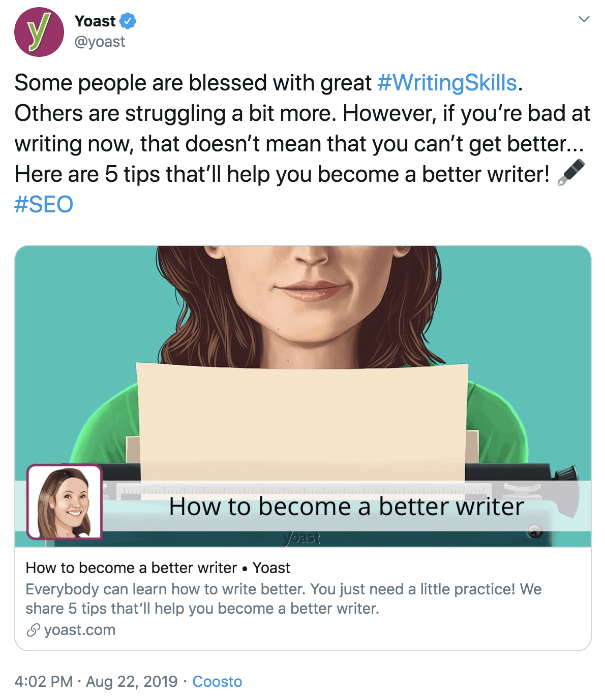 Screenshot of a Yoast Twitter post.