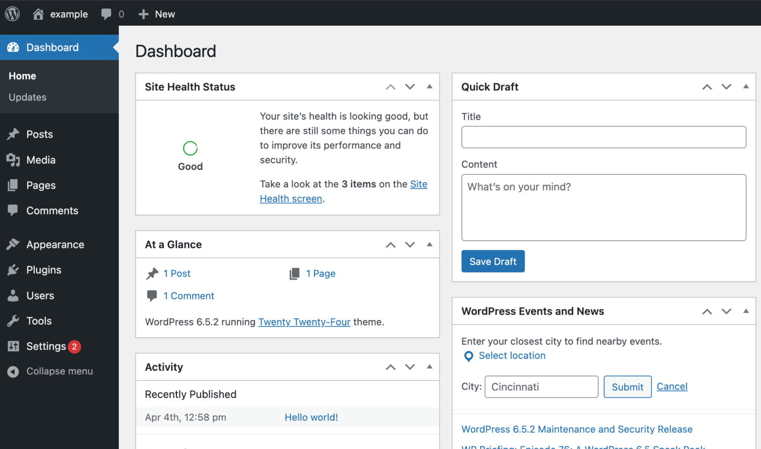 Wordpress cache