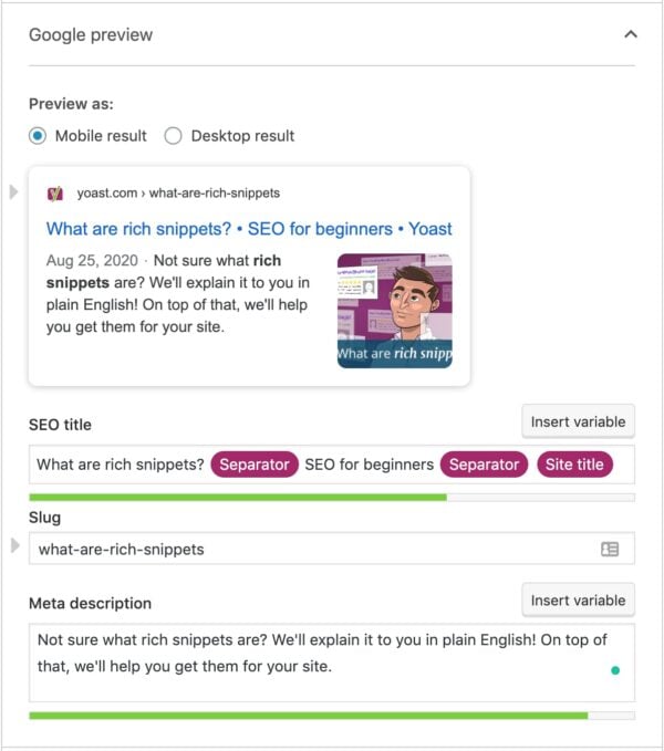How to use the Google/snippet preview in Yoast SEO • Yoast