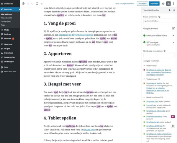 Yoast SEO 13.4: Word form support for Dutch • Yoast 1