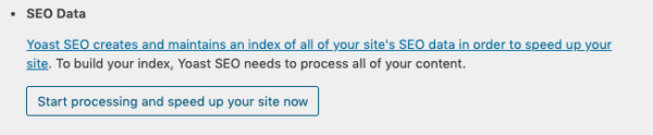 The yoast SEO Data indexing tool.