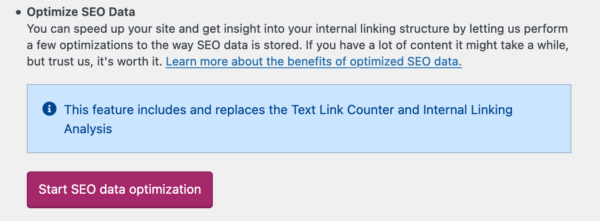 The SEO Data option under SEO - Tools