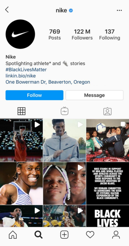 instagram for business example Nike