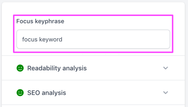 focus keyphrase input field Yoast SEO