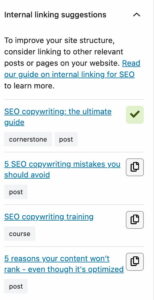 internal linking suggestions yoast seo 15.1