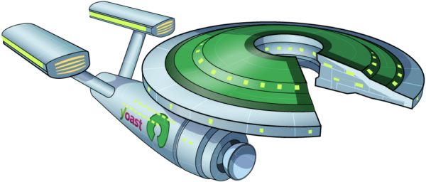 illustration of space ship with the name Yoast on the side