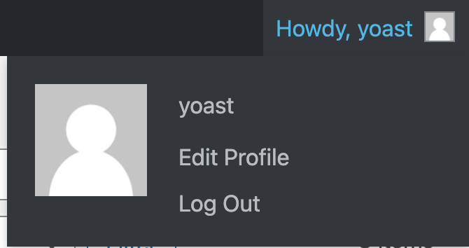 The edit profile option in WordPress