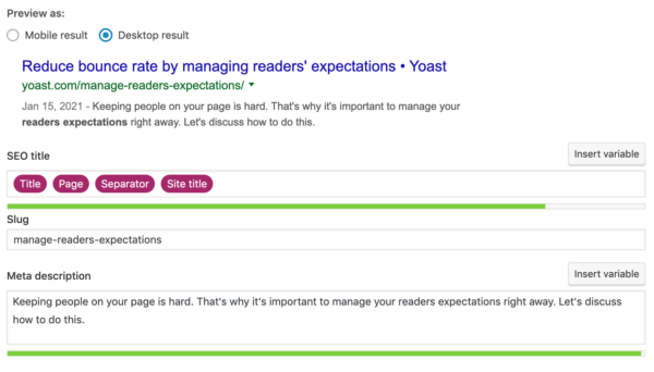 modifier votre méta description dans Yoast SEO