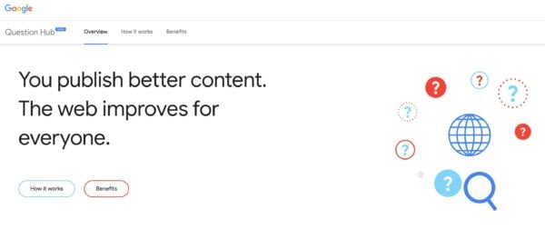 capture d'écran de Question Hub dans Google