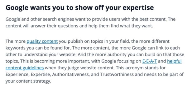 What is anchor text? • SEO for beginners • Yoast 2 internal linking anchor text example yoast