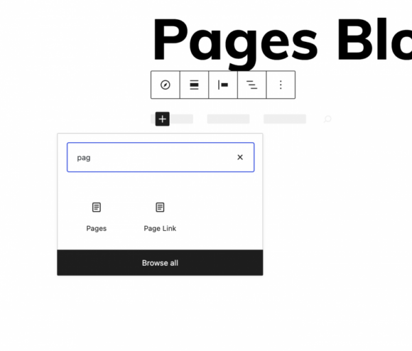 Gutenberg's new pages block