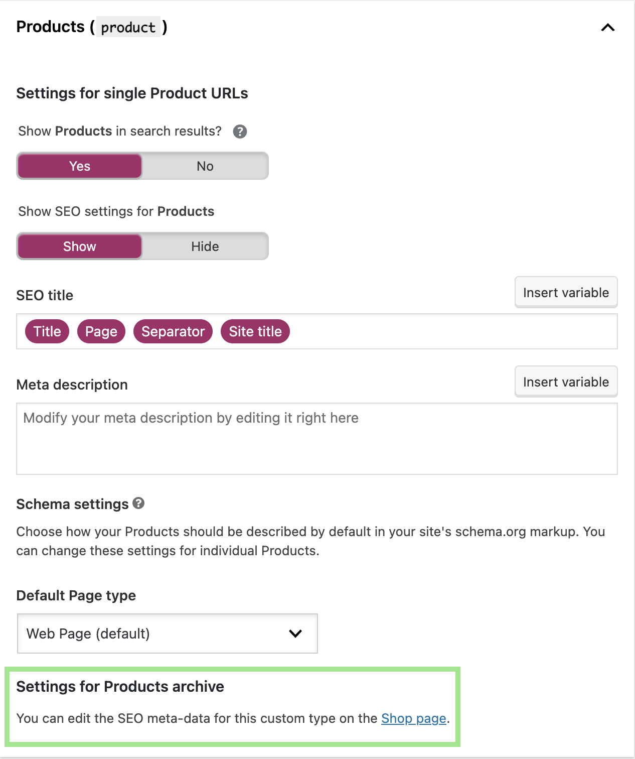 The breadcrumbs title setting • Yoast