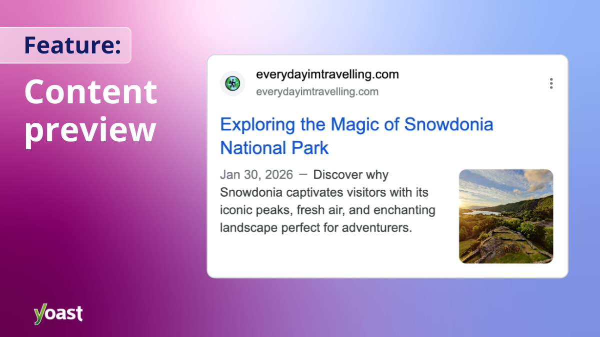 Content preview & meta description tool