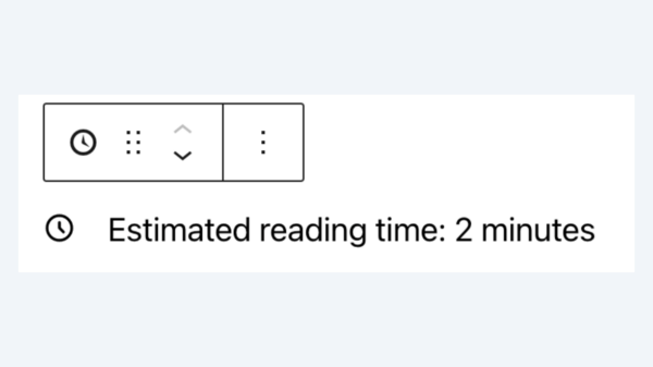 the estimated reading time block showing a reading time of two minutes