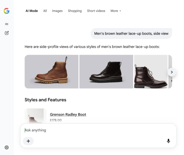 Alt text as search query Google AI Mode