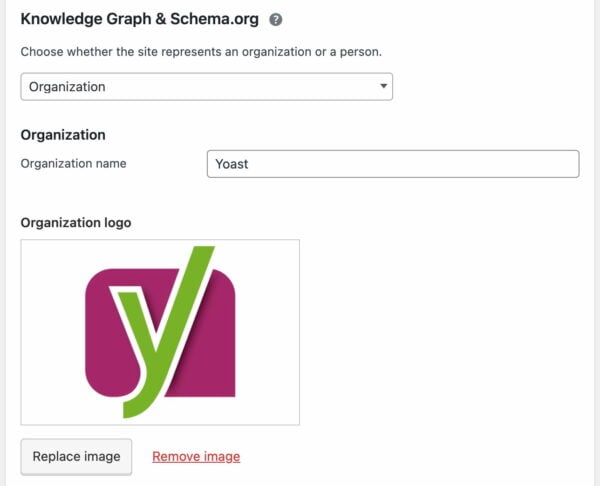 fill in the basic knowledge graph and schema settings in Yoast SEO to help Google understand your site
