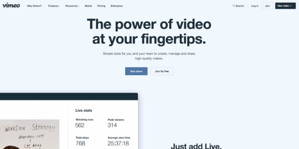 Meilleures plateformes d'hébergement vidéo: Vimeo