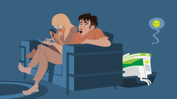 illustration of people sitting on a couch neglecting their website