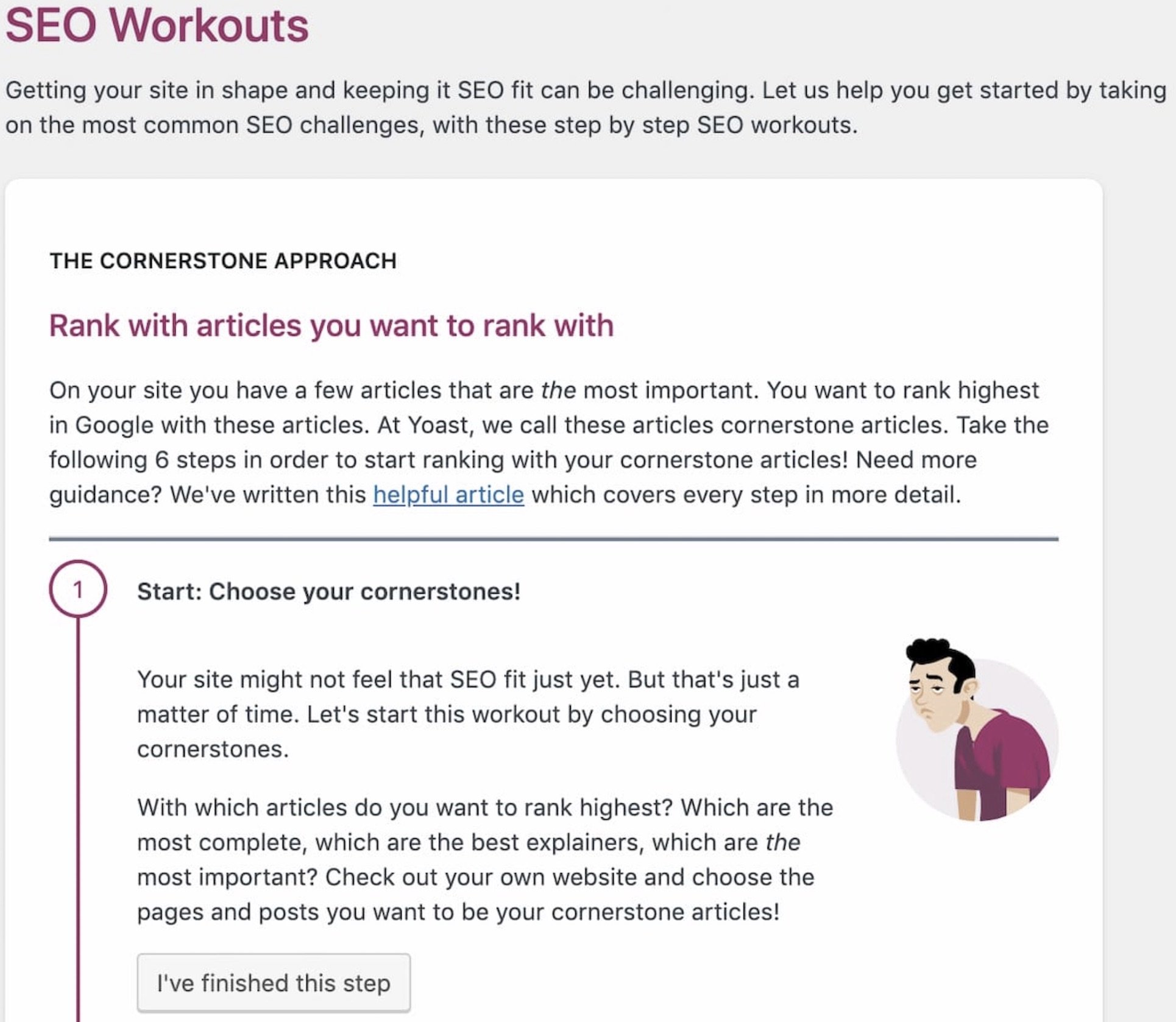 Step one of the SEO workout
