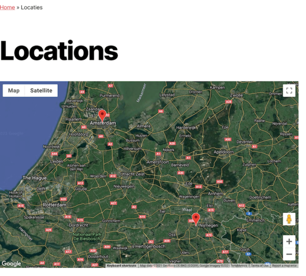 Locations on a map on your locations archive page.
