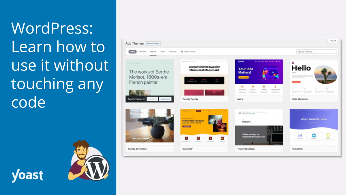 Learn how to use WordPress without touching any code