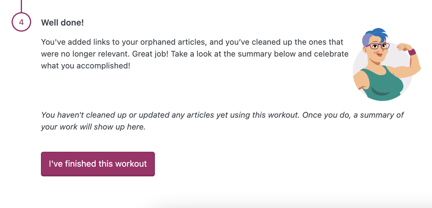 orphaned content workout step 4
