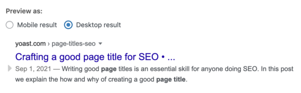 ejemplo de vista previa de Google de escritorio